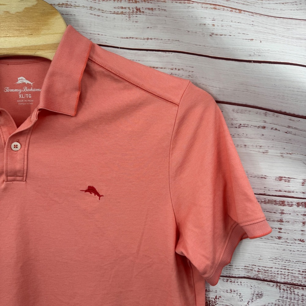 Tommy Bahama Pink Polo Shirt Mens Size XL Golf Casual Preppy - Picture 3 of 9